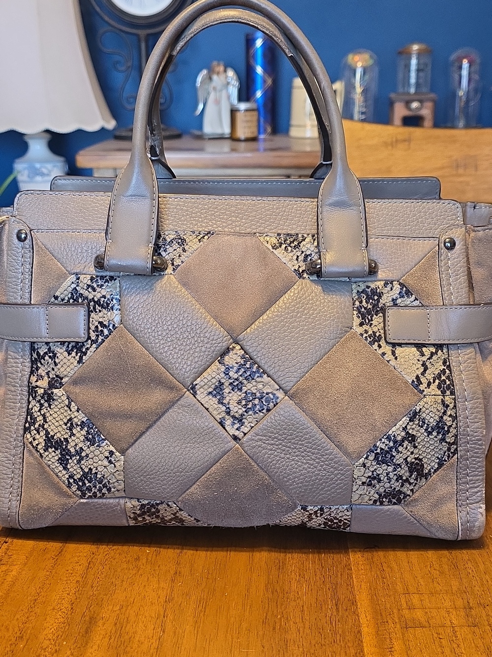 Coach Swagger Beige and Brown Patchwork Satchel - Picture 4 of 16